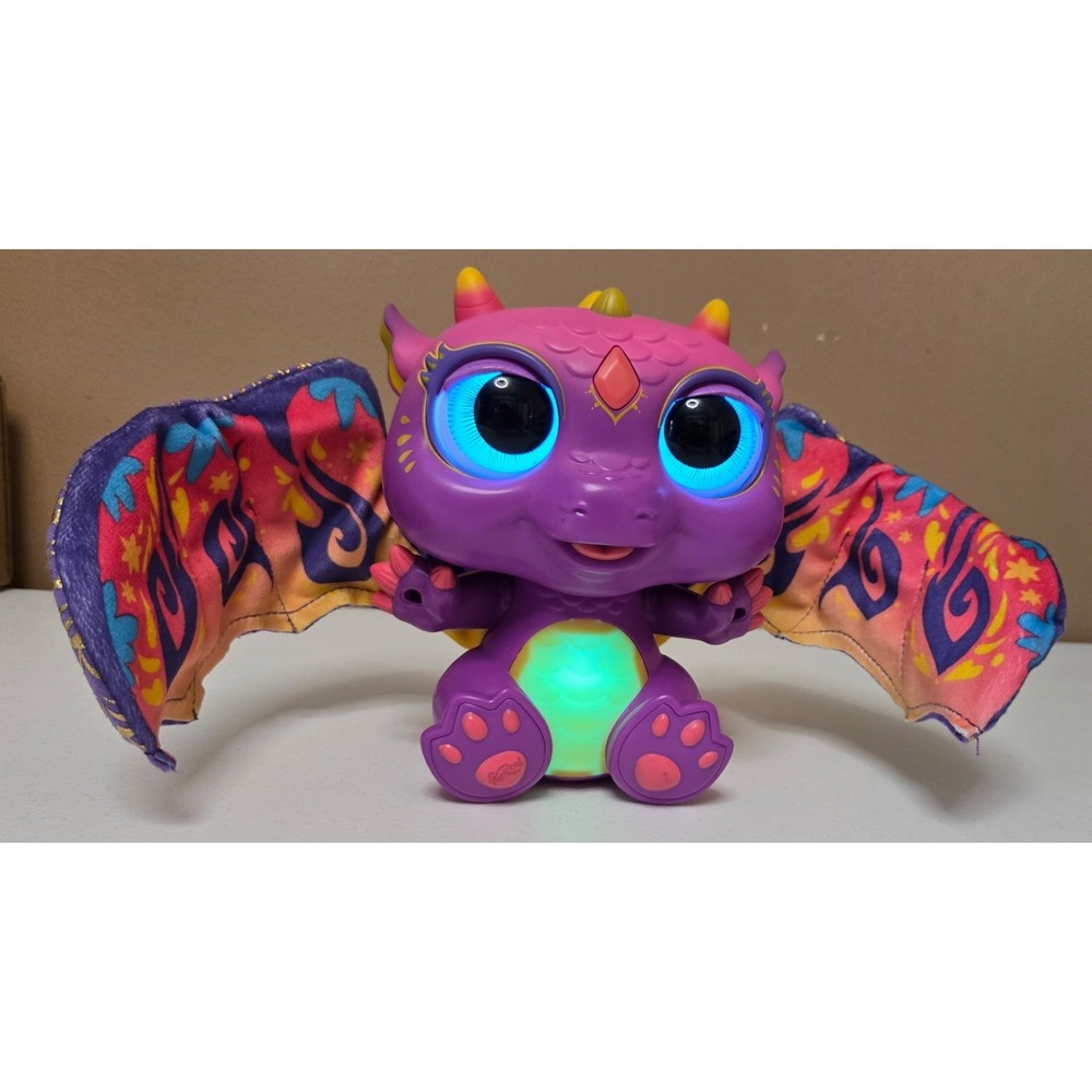FurReal Fuzzalots Dragon Interactive Toy Purple Color Changing Lights Sounds